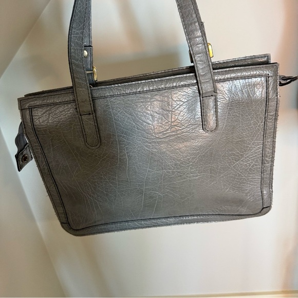CORNELL Vintage Grey Leather Tote Shoulder Bag - Picture 7 of 16